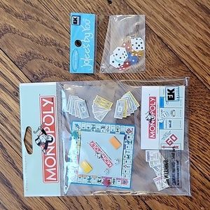RARE Discontinued Monopoly 3D Sticker Collage and dice